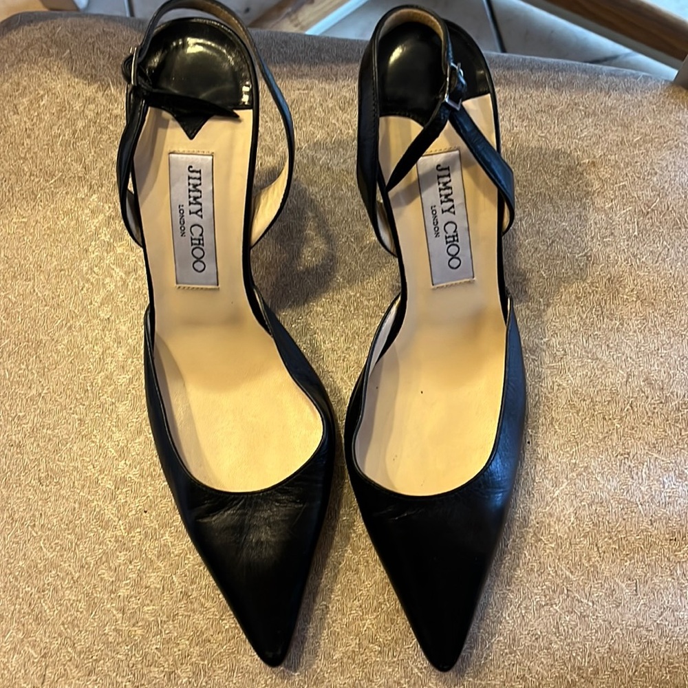Jimmy Choo leather sling back heel
